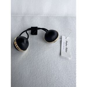 Vintage Frédéric Fekkai Black Leather Balls whimsigoth grunge Ponytail Holder